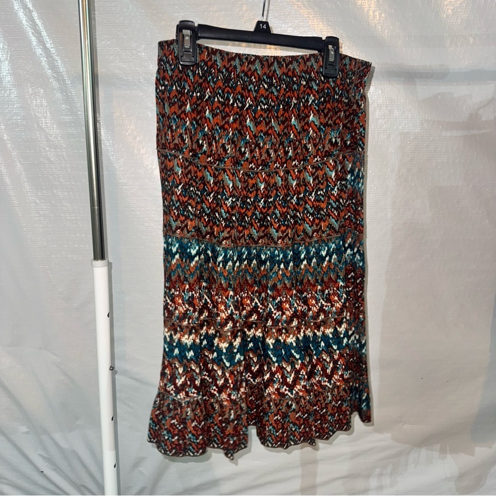 Roz & Ali Multicolor Chevron Midi Skirt